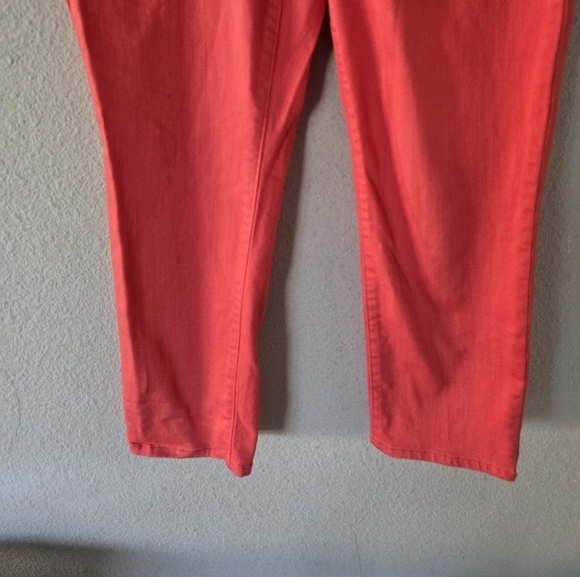 Chicos Pant Women 32×27 Pink/ Orange Straight Leg Ankle High Rise Office - Picture 5 of 9